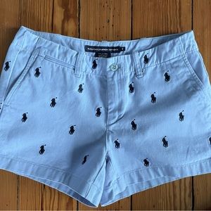 Polo Ralph Lauren Sport Pony Logo Blue Chino Shorts, Size 2. 3” inseam